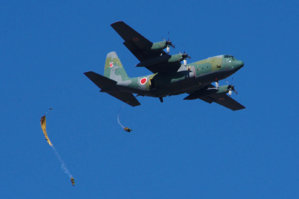 JGSDF_1st_Airborne_Brigade_C-130&Paratroopers_dropping_20090111(Narashino).jpg